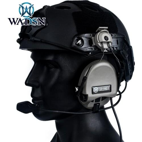 Wadsn Sordin Tactical Communication Headsets with Rail Adapter Shooting Military CS Helmet Headphones Fit Fast Helemt WZ188