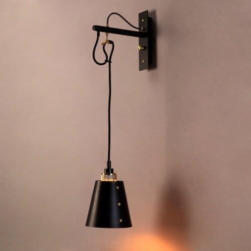 Vintage Lights Wall Lamp Retro Wall Lamp For Living Room LED E27 AC220V Iron Wall Lamps Black Color Bedside Lamp