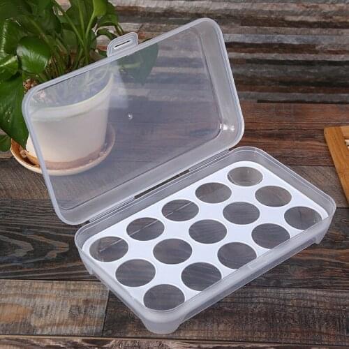 High-quality Thermoplastic Egg Storage Box Detachable Egg Storage Box Kitchen Tool Refrigerator 15 Grid Egg Food Storage Box