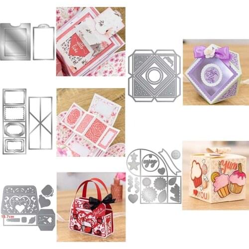 Exploding Box Twist Pop Slider Mechanism Faceted Favour Box Cutting Dies for DIY Scrapbooking Embossing Cards Crafts New 2021