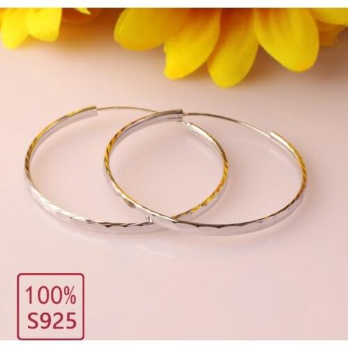 2019 S925 Sterling silver Fashion Earrings Round Earrings for women girls gift S925 Silver Charm Earrings Jewelry KASANIER