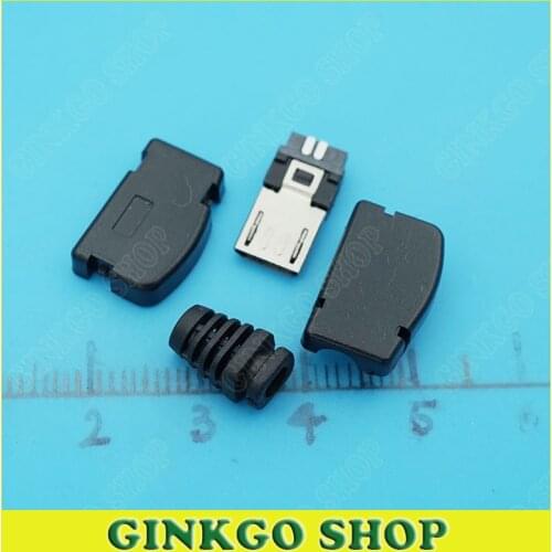 20pcs/lot 90Degree Soldering Type MICRO USB 5P Male Plug Connectors DIY Accessories