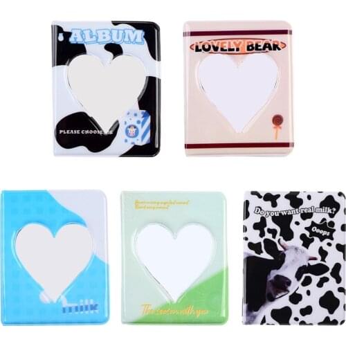 3 Inch 36 Pockets PVC Photo Album Hollow Heart Interstitial Case for Name Card Mini Scrapbooking Storage Home Wedding Decoration