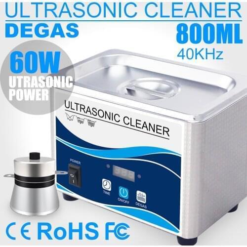 800ml Household Digital Ultrasonic Cleaner 60W Stainless Steel Bath 110V 220V Degas Ultrasound Washing for Watches Jewelry