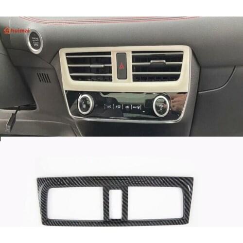 For Ford EDGE PLUS 2021 Interior accessories carbonfiber Middle Center Console Air Condition Vent Outlet Cover Trim Plastic