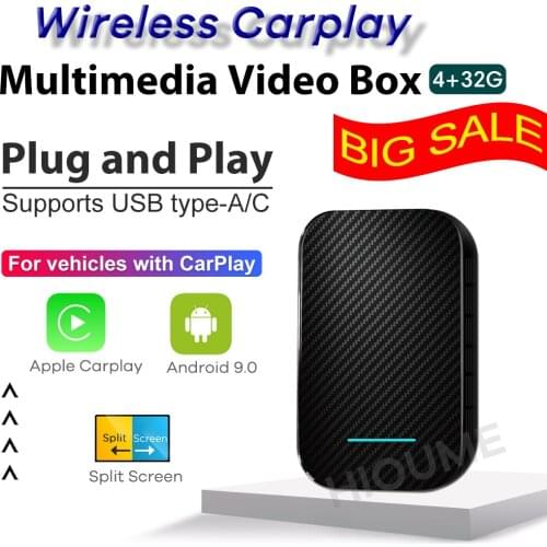 Apple Carplay AI Box Android 9.0 4+32GCar Multimedia Player for Citroen Ford Chevrolet Hyundai Honda Nissan Kia Toyota VWcar