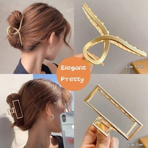 CANZE Korean Large Metal Hairpin Women Pearl Hair Clip Alloy Shark Clip Hairpin Tuck Comb Headdress