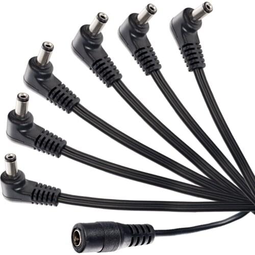 Black 6 Way Right Angle Daisy Chain Splitter Cable, Wear-Resistance