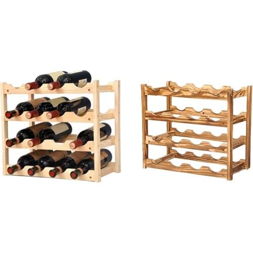 4 Tiers Wooden Wine Rack Home Bar Party Display Glass Holder Shelf Decoration Red Wine Storage Rack Stand Organizer