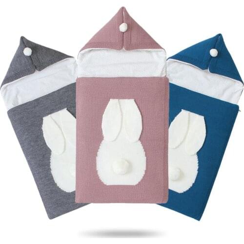 Baby Sleeping Bags Envelope Winter Thick Warm Knitted For Newborns Stroller Foot muff Zipper Up Infant 75*35cm Bebes Sleep Sacks