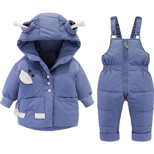 Childrens' Down Jacket Winter Jumpsuit for Children Baby girls Coats Parka for Girls Baby Boys Snowsuit 2Pcs Baby Winter Set