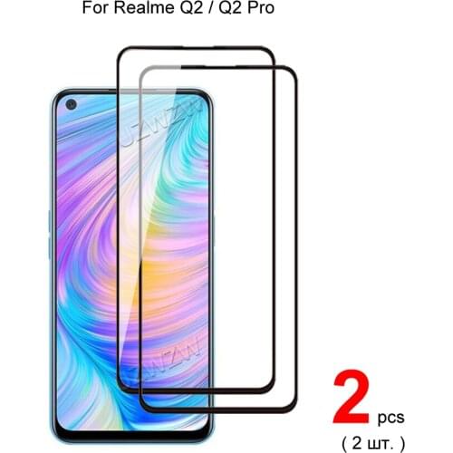 2pcs For Realme Q2 Pro / Q2 Full Cover Tempered Glass Screen Protector Protective Glass Guard Film