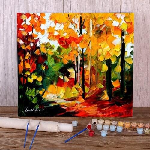 Oil Painting Style Autumn Painting By Numbers Complete Kit Acrylic Paints 40*50 Paiting By Numbers Home Decoration Wholesale