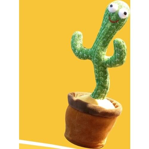 Kawaii Dancing cactus talking cactus Stuffed Plush Toy Electronic toy with song plush cactus potted toy Early Education Toy kids