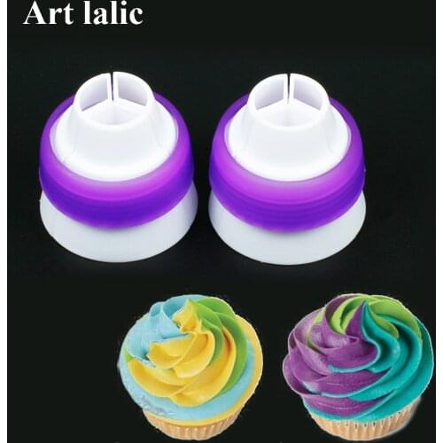1Pc 3 Colors Cake Decorating DIY Tools Icing Piping Cream Pastry Bag Russian Nozzle Converter