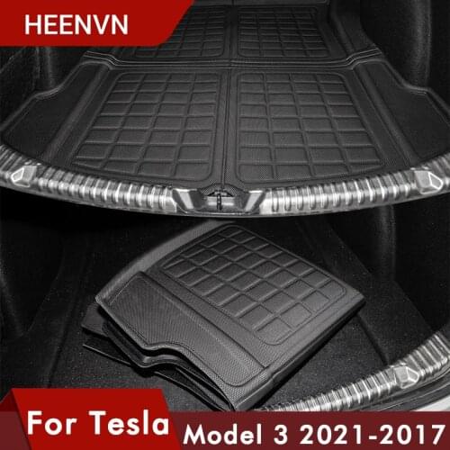 Heenvn Model3 Car Trunk Mat For Tesla Model 3 Rear Cargo Tray Trunk Waterproof Protective Pads Model There Interior Accessories