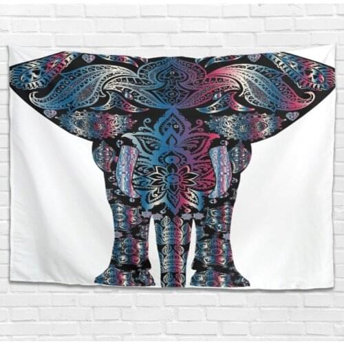 Huge Peceeta Elephant Pattern Printed Tapestry Colorful Mandala Art Abstract Wall Hanging Tapestry Dormitory Decoration Blanket