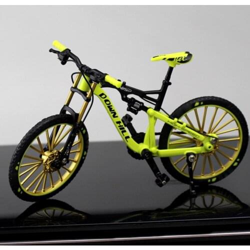 1:10 Mini Diecast Alloy Bicycle Model Metal Racing Finger Mountain Bike Pocket Portable Simulation Collection Toys For Children