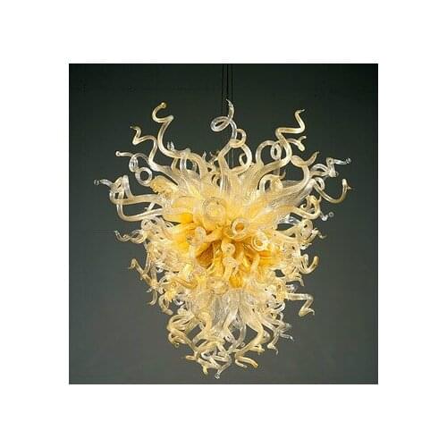 Small Size Customized Blown Glass Chandelier Lighting Modern Art Deco Flower Shape Artistic Lamps with LED Bulbs
