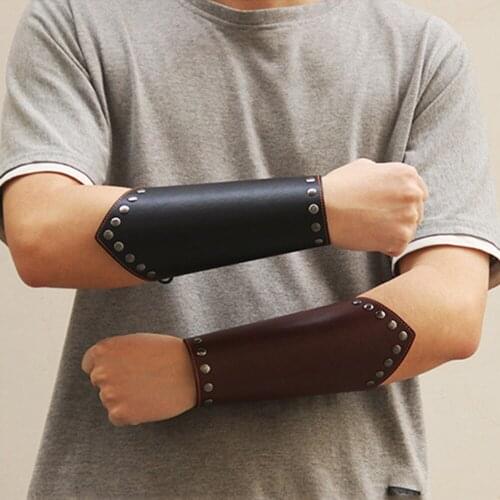 New punk bracelet mens wax rope braided simple wide leather bracelet riding wrist leather bracelet for women