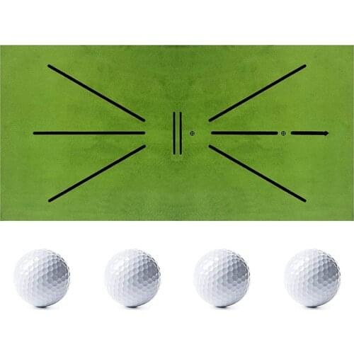Golf Training Supplement Mini Mat Portable Light Aid Hitting Rug for Swing Track Detection