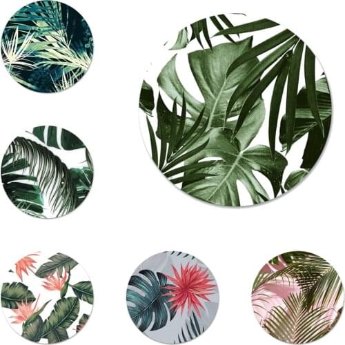 Palm tree Leaves Icons Pins Badge Decoration Brooches Metal Badges For Backpack Decoration 58mm