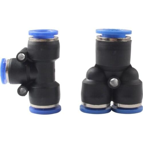 Pneumatic quick connector quick insertion tube high pressure pipe reducing to connector reducing tee large head peg PW
