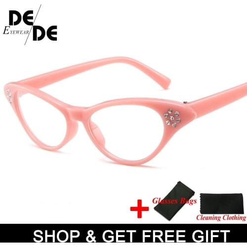 Clear cateye style red shades Sexy optical glasses woman vintage sun glasses brand designer female spectacles frame eyeglasses
