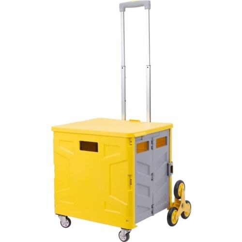 On-board folding cart Upgraded shopping cart stair shopping cart cart cart household elderly capacity folding trolley pull rod