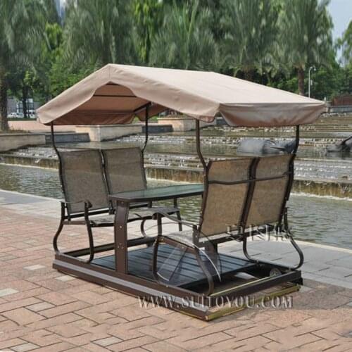Modern 4 seats right left movable outdoor swing chair adult hammock furniture with canopy