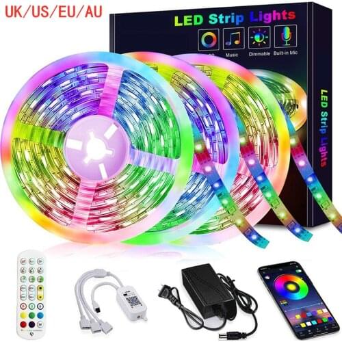 25M 30M Led Strip Lights 5050 Waterproof RGB DC 12V Flexible Tape Led Ribbon Led Strip 5M 10M 15M 20M with Phone Bluetooth