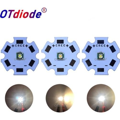 20pcs Cree XPC XP-C Q5 3535 SMD 1W LED Emitter Diode Neutral White Cool White Warm White with 20mm 16mm 12mm 8mm PCB