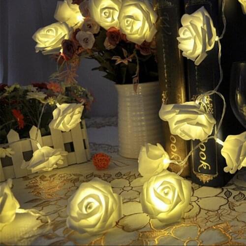 Battery Operated LED Lamp Rose Holiday String Lights For Valentine Wedding Decoration Guirlande Lumineuse Led Lichterkette