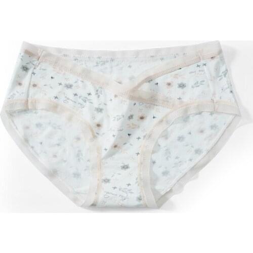 Sweet Thin Printed Cotton Maternity Panties Low Waist Belly Briefs Clothes for Pregnant Women Lovely Pregnancy Underwear