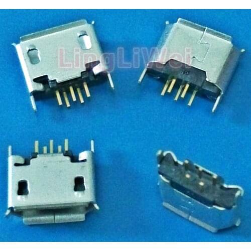 100pcs Vertical MICRO mini USB 5pin female seat 180 degrees jack 5P Direct plug-in USB connector Free shipping