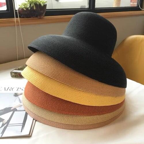 Elegant And Simple Sun Hat For Female UPF 50+ Kentucky Derby Hats Wide Brim Straw Hat Women Summer Beach Cap Fedoras Vintage New