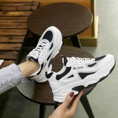 Women Sneakers Mesh Casual Breathable Platform Chunky Sneaker Comfort Lace-up Female Vulcanized Sport Shoes Outdoor Running Shoe