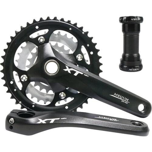Mountain Bike Hollow Integrated Sprocket Crank 170mm 44T 32T 22T Teeth Chainring 104BCD MTB Bicycle Crankset With Bottom Bracket