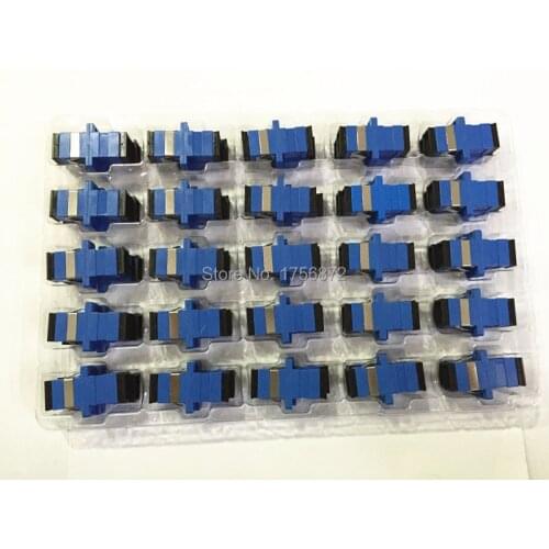 100pcs/lot SC SM Fiber Optic Adapter SC Flange Coupler SC/UPC Adaptor Fiber Coupler