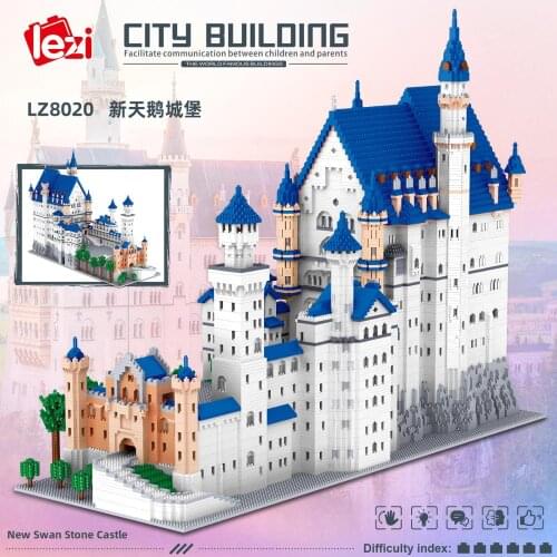 11810Pcs+ Newest Swan Stone Castle Micro Building Blocks Famous Architecture Mini Bricks Kid Blocks Toys for Christmas Gift Adul