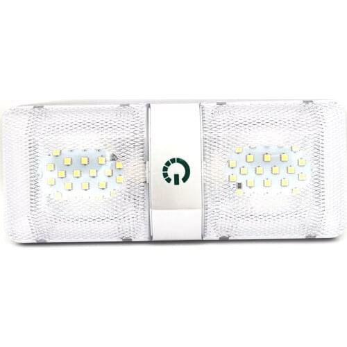 12V 48 LED RV Caravan Trailer Boat Interior Roof Ceiling Double Dome Light White