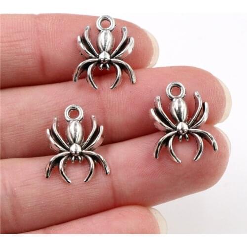 17x14mm 20pcs Antique Silver Plated Spider Handmade Charms Pendant:DIY for bracelet necklace-Q3-14