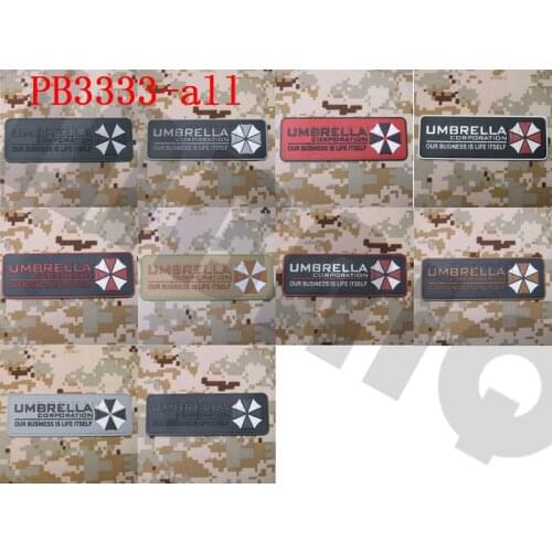 3D PVC Patch Umbrella OUR BUSINESS IS LIFE Chest Tape Rubber