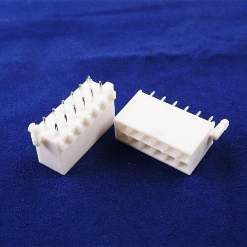 5pcs 2x6 Wafer 4.14 mm Male Header 12 position 0.163" Straight Through Hole Cross Mini Universal Mate-N-Lok 794066-1 Shrouded