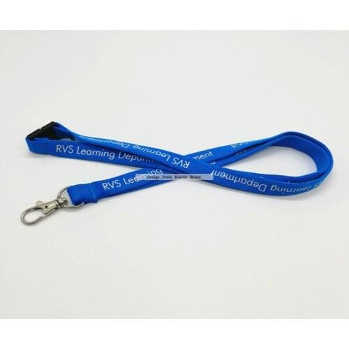 500pcs/Lot Custom Blue tubular Lanyard With Safety buckle Logo Silk Screen Print Cheap Neck Lanyard For ID Card Keys Phones
