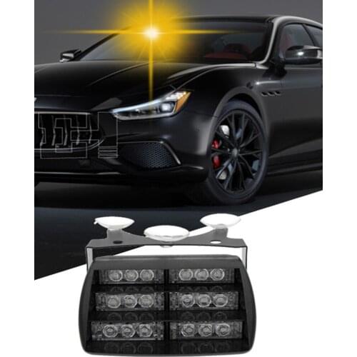 Car Flashing Clearing Lights, Front Flashing Lights with Suction Cups Three Rows of Warning Lights 18 LED Step Ligh