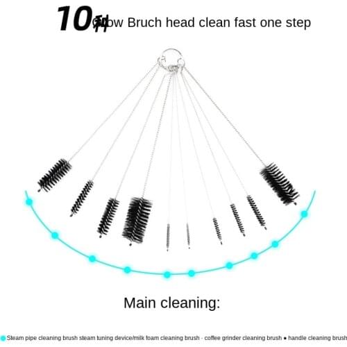 Coffee machine cleaning brush, steam pipe cleaning brush, steam dropper, milk foam pipe clogging, handle brush