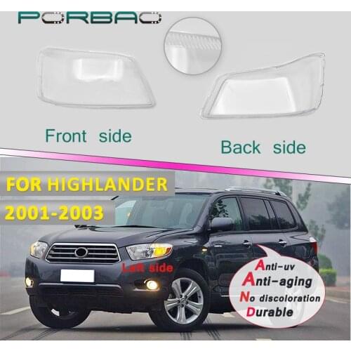 Headlight Lens Cover For Highlander 2001-2003 Headlamp Clear Auto Shell Cover Replacement DIY