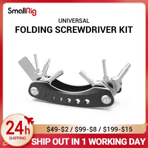 SmallRig Folding Screwdriver Kit Blade DSLR Camera Rig Folding Tool Set Black Light Weight W/ pocket-sized multitool design 2363