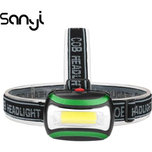 SANYI 3 Modes Headlight 3800 Lumen Flashlight Head Powered by 3* AAA Battery Torch Head Lamp LED COB Headlamp